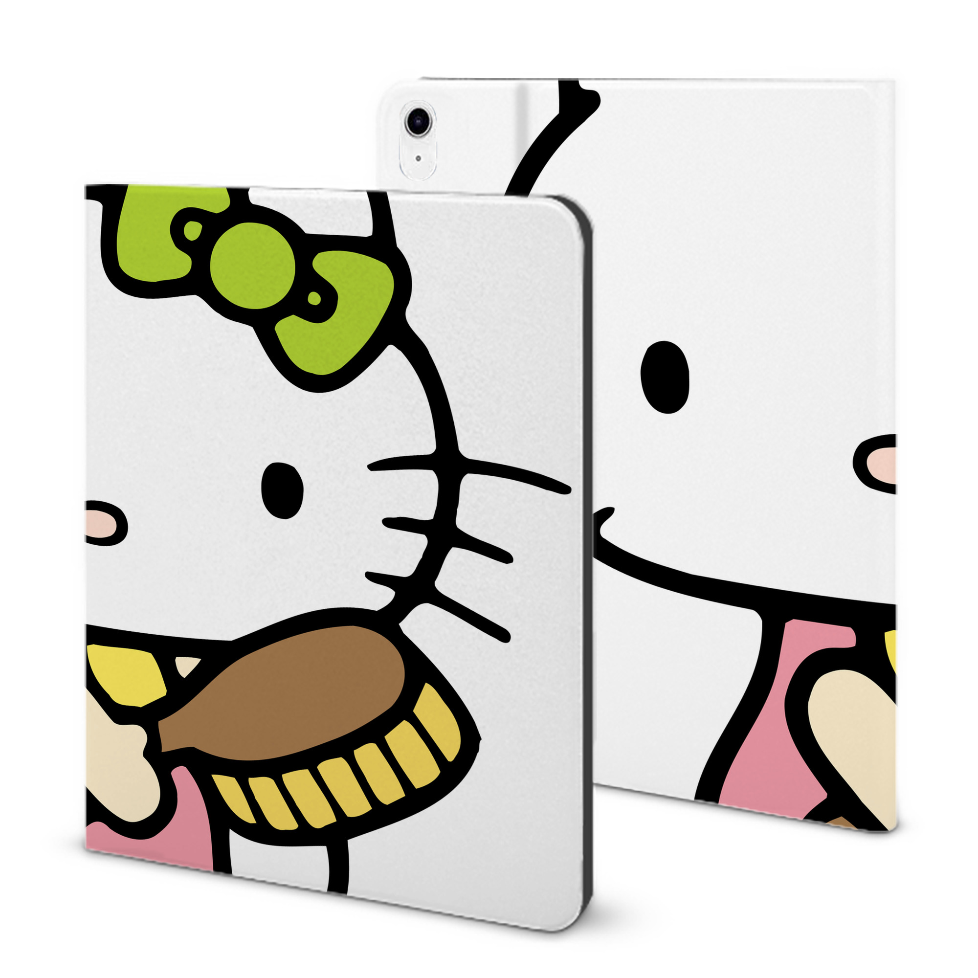 （画像用） Hello Kitty ハローキティ IPad ケース ブック型 PUレザー TPU 耐衝撃 軽量 薄型 ペン収納なし 全面保護 IPad 各モデル対応